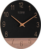 La Crosse Clock 404-3630C 12 inch Dark Sierra Wood Analog Quartz Wall Clock - Image 3