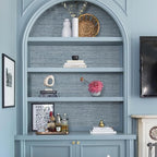 HueBurst Grasscloth Peel and Stick Wallpaper 17.3" x 394" Blue Textured - Image 5