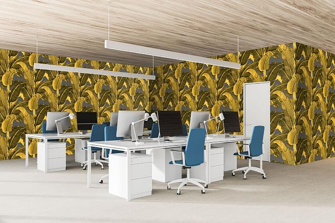 Vintage Gold Banana Leaf Bathroom wallpeper Living Room Bedroom Tropical Plant - Image 3