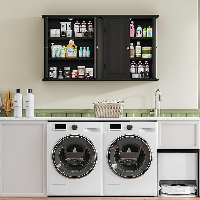 ChooChoo Bathroom Wall Cabinet Set of 2, Over The Toilet Space Saver Storage - Image 6
