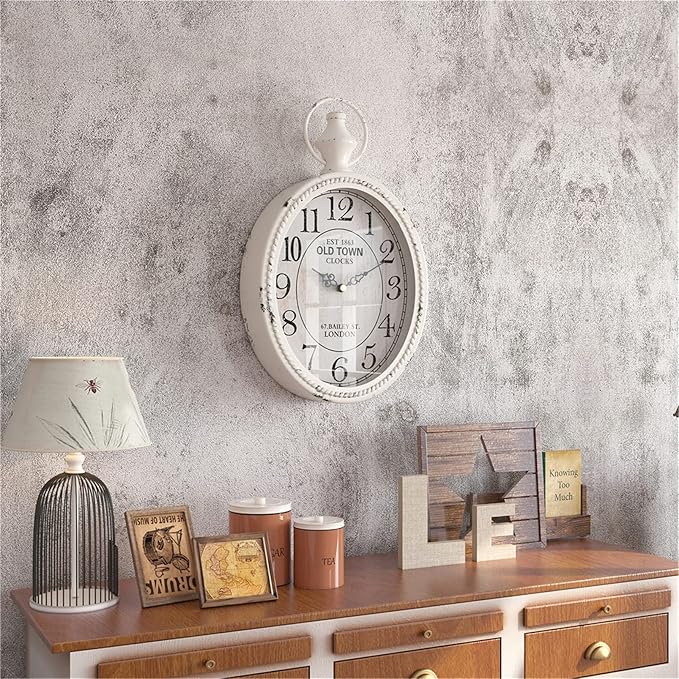 Menterry Small Retro Oval Wall Clock, Antique Old Design, Battery Operated - Image 4
