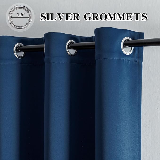 IGEMAEVE Blackout Curtains 108 Inch Length 2 Panels Set, Grommet Energy Saving - Image 2