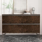 Wallercity 17.5''x236'' Brown Floral Leaves Flocking Fabric Wallpaper Peel and - Image 6