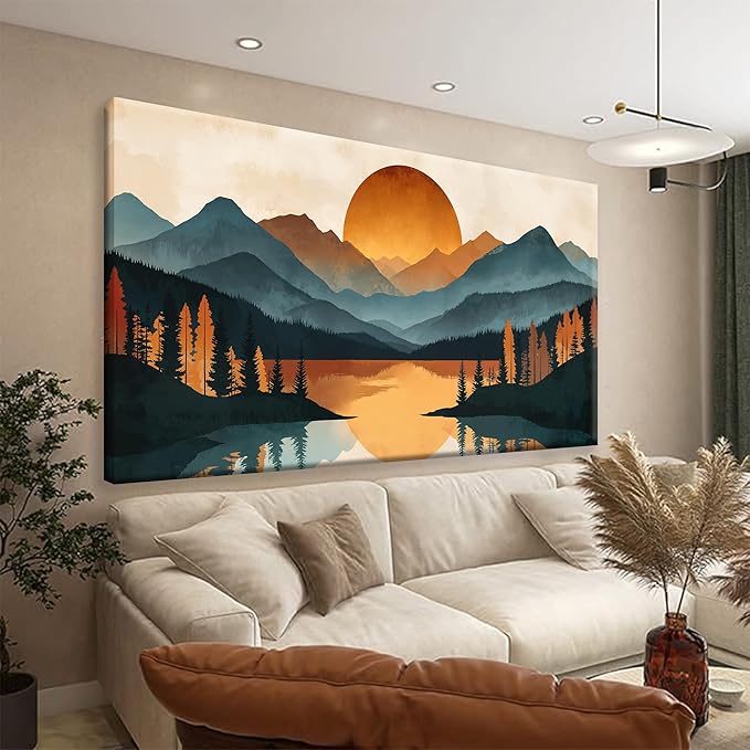 Suconvng Mountain Boho Wall Art by Suconvng