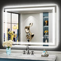 44x32 LED Bathroom Mirror with Lights, Backlit and Front Lit Anti-Fog Lighted by Awandee