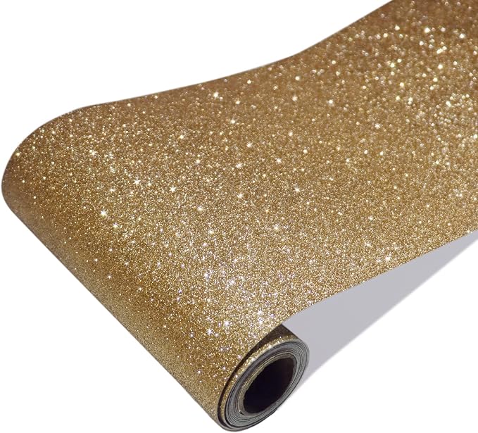 CRE8TIVE Champagne Gold Glitter Wallpaper Border Gold Peel and Stick Wallpaper by CRE8TIVE