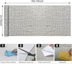 15.75"x393.70" Gray Wallpaper Grasscloth Peel and Stick Wallpaper Faux Linen - Image 9
