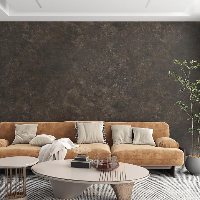 3yecao 16"×1181" Big Roll Large Size Thick Dark Brown Tan Grey Concrete - Image 3