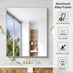 KOCUUY Silver Framed Mirror, HD Tempered Glass, Anti-Rust Brushed Silver Frame - Image 8