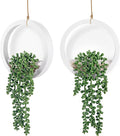 Der Rose 2 Pack Fake Plants Hanging Artificial Succulents Plants in White Pots by DerRose