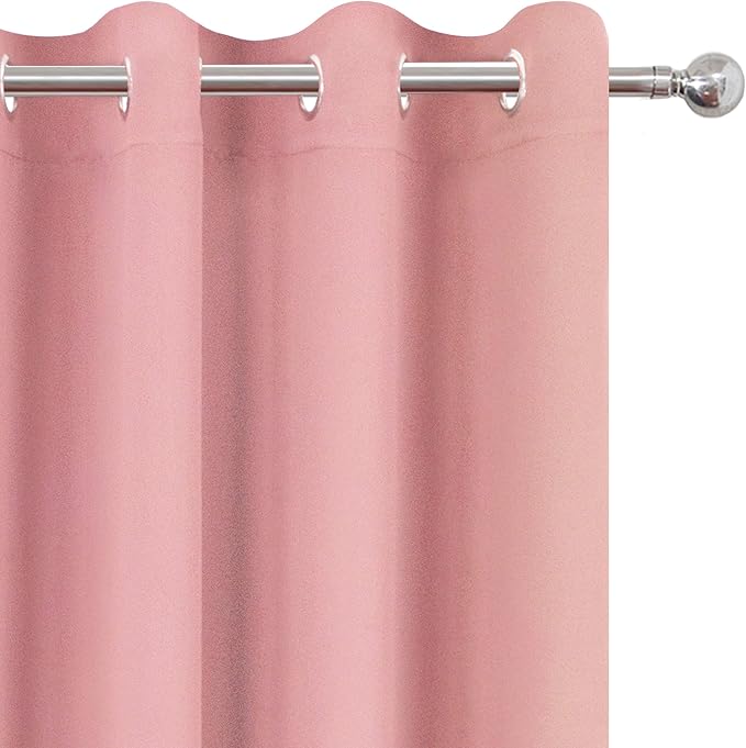 LEMOMO Blackout Curtains 66 x 84 inch/Pink Curtains Set of 2 Panels/Thermal - Image 7