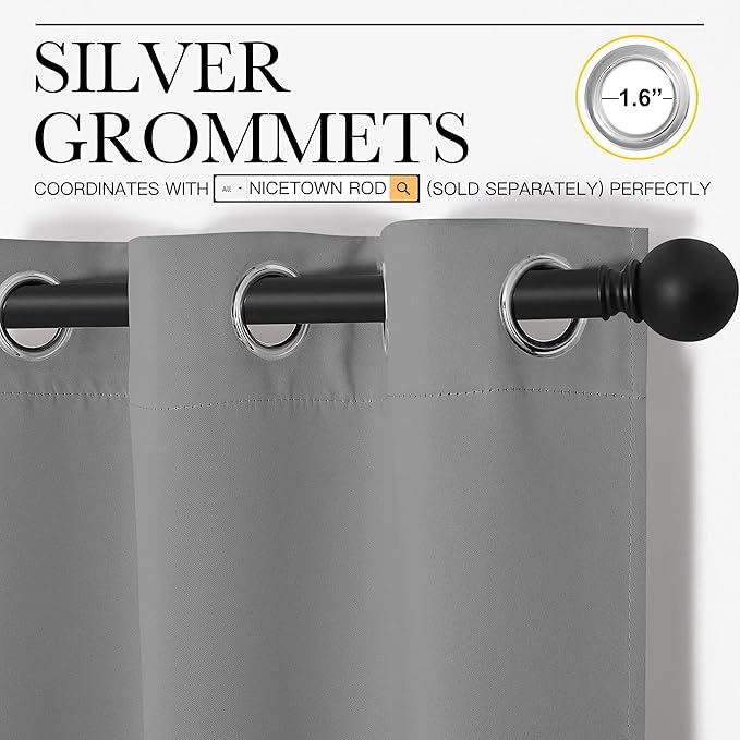 NICETOWN Thermal Insulated Grommet Blackout Curtains, Kids Window Drape Panel - Image 3