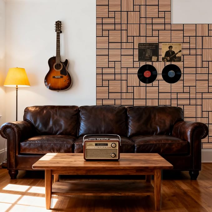 Mollywell Acoustic Panels, PVC Wood-Grain Decor, 12x12 Inch Carved Pattern - Image 8