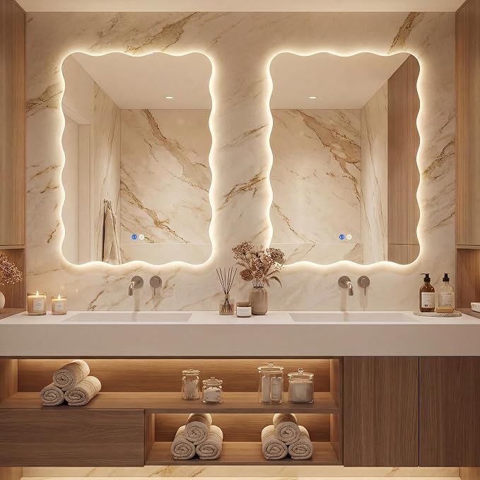 Dorlicecass Wavy Led Bathroom Mirror- Vanity Mirror by Dorlicecass
