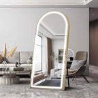 FENNIO Full Length Mirror with Lights, Free Standing Lighted Floor Mirror - Image 8