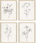 HAUS AND HUES Grey Floral Wall Art by HausandHuesArtPrints