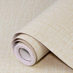 Beige Grasscloth Peel and Stick Wallpaper 17.3"x480" Faux Linen Textured by Uooar