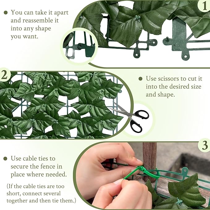 ODTORY Artificial Ivy Privacy Fence Wall Screen, 40X120 in UV-Anti Faux - Image 3