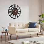LEIKE Large Wall Clock 32'' Lighted Rustic Wood Clock - Image 7