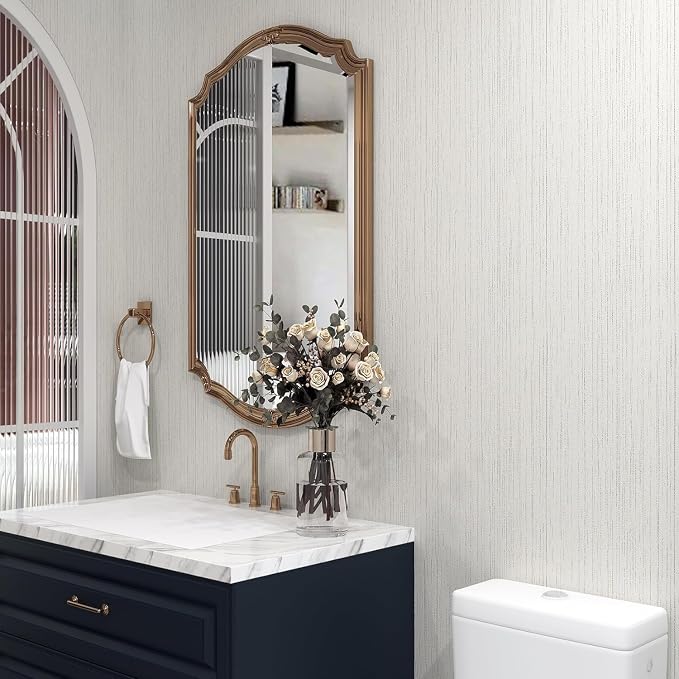 Livelynine 15.8X394 Tan Grasscloth Peel and Stick Wallpaper Textured Removable - Image 2