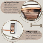 Jerdon Wall-Mounted Magnifying Mirror - Image 4