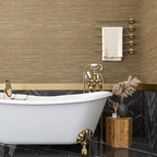 VEELIKE Bronze Brown Grasscloth Peel and Stick Wallpaper Textured Grasscloth - Image 4
