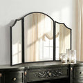 Besdomus Black Scalloped Dresser Mirror: 36"x24" Large Modern 3 Way Trifold by Besdomus