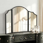 Besdomus Black Scalloped Dresser Mirror: 36"x24" Large Modern 3 Way Trifold by Besdomus