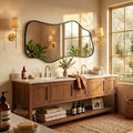 Bathroom Mirrors for Over Sink-Horizontal or Vertical Hanging 47.2"x21.6" Black by Dorlicecass