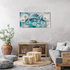 Family Wall Decor Teal Kitchen Wall Art Farmhouse Inspirational Quotes Canvas - Image 5