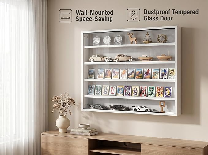 5-Tier Wall Mounted Display Cabinet, No Assembly Required Ready to Use Out of - Image 5