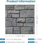COMSTICKC 3D Wall Panel Peel and Stick, Faux Stone Wall Panel 10 Pcs 12"X12" - Image 5