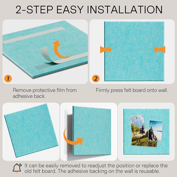 MaxGear Large Cork Board for Wall 36" x 24", Aqua Blue Bulletin Board, 6 Pack - Image 3