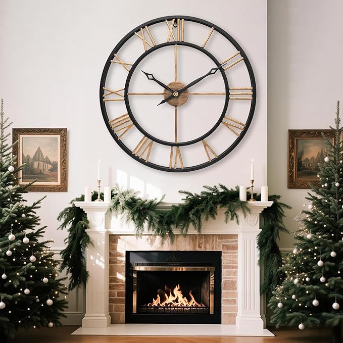 18.5 Inch Large Wall Clocks for Living Room, Modern Decorative Metal Big - Image 3