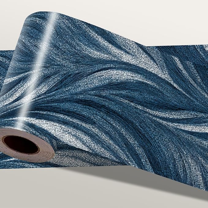Blue Abstract Wallpaper Border 196x4 Inch Peel and Stick Wall Border Modern by IOHEFY