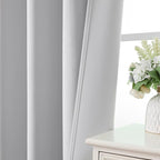 CUCRAF Grayish White Blackout Curtains 96 inch Length 2 Panels Set, Rod Pocket - Image 6