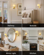 PUSU Motion Sensor Gold H9.6 inch Small Wall Sconces Set of 2, LED Cordless - Image 6