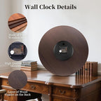 14 Inch Wooden Wall Clock Globe World Map Retro Vintage Rustic Wall Clocks - Image 6