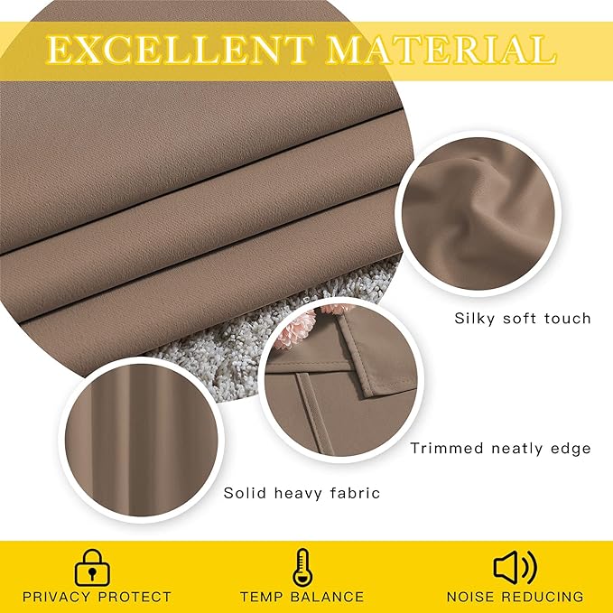 NICETOWN Blackout Blinds for Patio Door, Sliding Door Insulated Blackout - Image 4