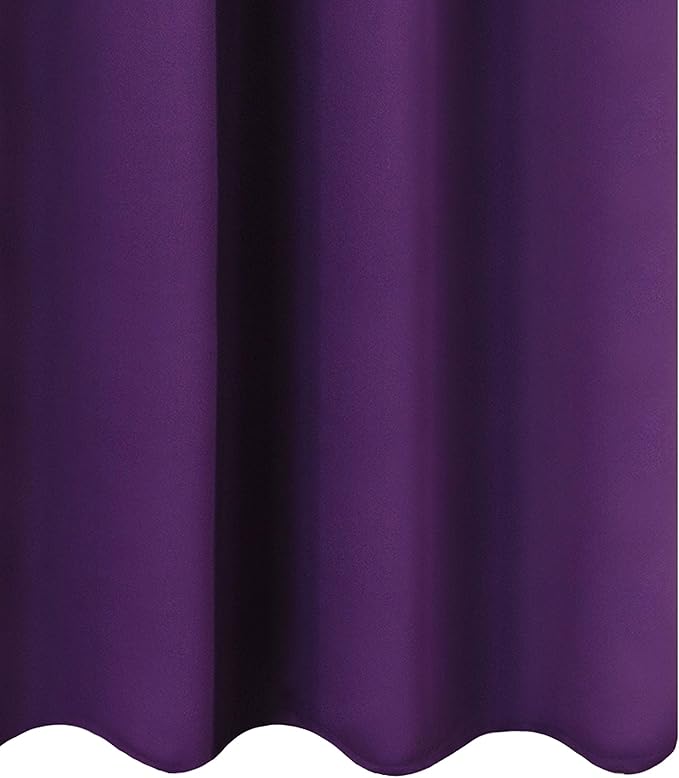 LEMOMO Purple Thermal Blackout Curtains/52 x 95 Inch/Set of 2 Panels Room - Image 9