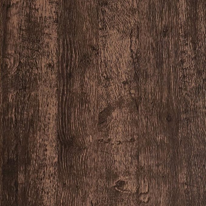 Dimoon 32.8Ftx17.7 Wood Contact Paper Brown Dark Wood Peel and Stick Wallpaper by DIYYOURMOON