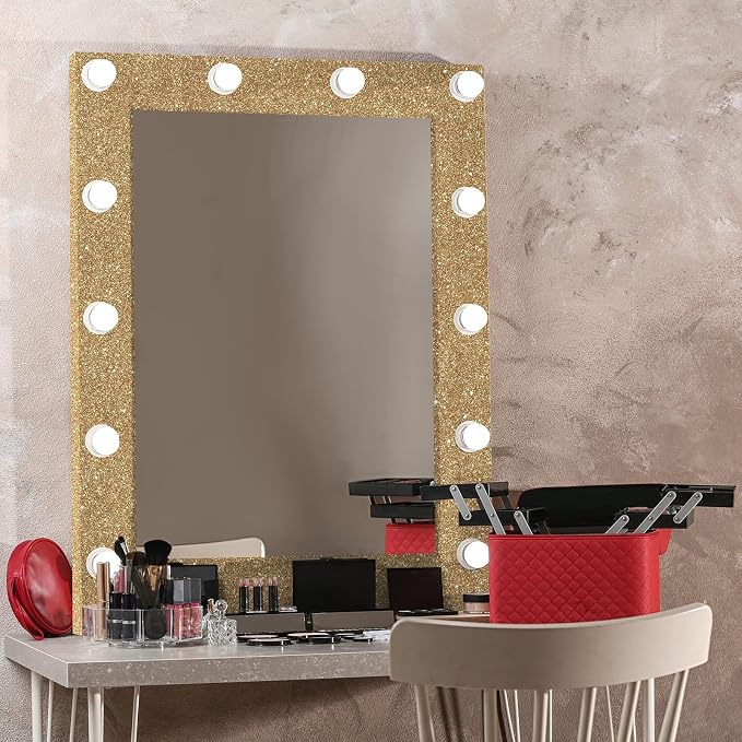 CRE8TIVE Champagne Gold Glitter Wallpaper Border Gold Peel and Stick Wallpaper - Image 2