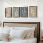 Framed Boho Botanical Wall Art for Living Room, 4 Piece Rustic Floral Canvas - Image 2