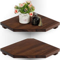 Demigo Hexagon Corner Floating Shelves Wall Mount – Solid Acacia Wood by Demigo