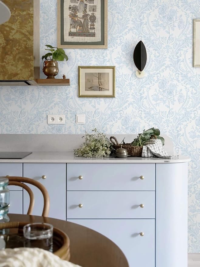Ismoon Peel and Stick Wallpaper Vintage Floral Contact Paper Boho Watercolor - Image 2