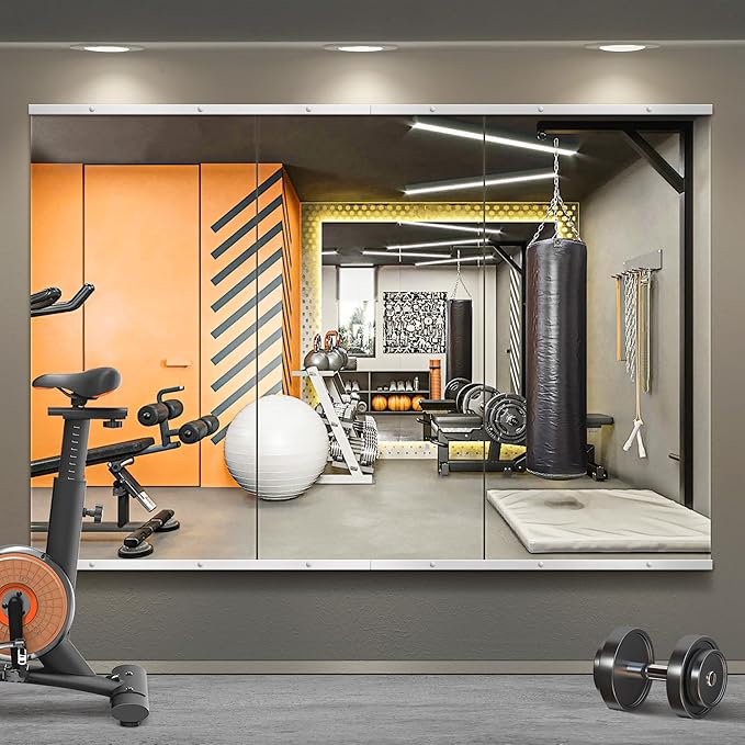 TRAHOME Home Gym Mirror for Wall, Glass Frameless Body Large Mirror for Home Gym by TRAHOME