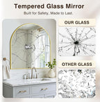 Vanity Bathroom Mirror for Wall, 32”x30” Arched Bathroom Mirror for Over Sink - Image 5