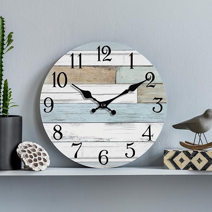 KECYET Wall Clock Battery Operated 8 Inch Silent Non Ticking Coastal Design - Image 6