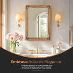 Bathroom Mirror for Wall with Wooden Frame, Vertical or Horizontal Hanging - Image 2