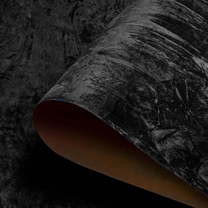 30" x 160" Large Size Self Adhesive Felt Fabric Wallpaper Black Velvet by HelloWall